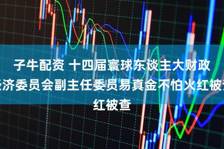 子牛配资 十四届寰球东谈主大财政经济委员会副主任委员易真金不怕火红被查