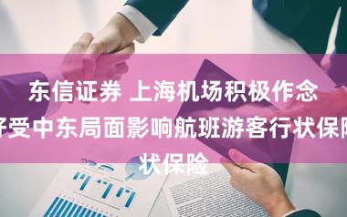 东信证券 上海机场积极作念好受中东局面影响航班游客行状保险