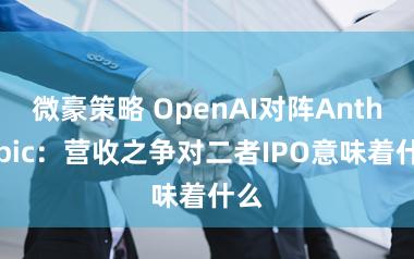 微豪策略 OpenAI对阵Anthropic：营收之争对二者IPO意味着什么