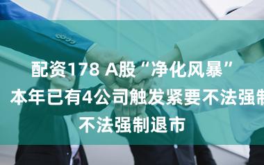 配资178 A股“净化风暴”持续:本年已有4公司触发紧要不法强制退市
